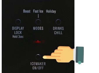 Nhấn nút ICEMAKER để bật tính năng làm đá tự động tủ lạnh Electrolux