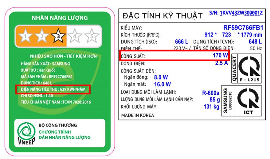 Cách Xem Công Suất Của Tủ Lạnh Samsung