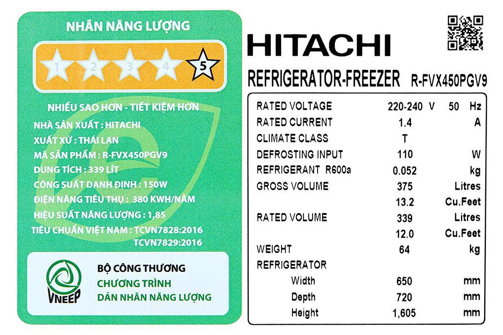 Cách xem công suất tiêu thụ điện của tủ lạnh Hitachi