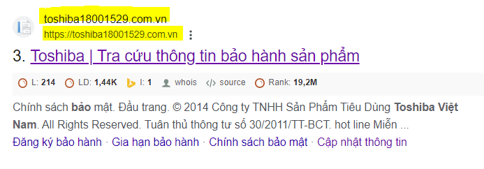 Nhận biết trung tâm bảo hành Toshiba giả mạo