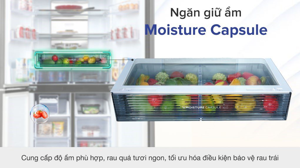 Ngăn giữ ẩm Moisture Capsule của tủ lạnh Sharp