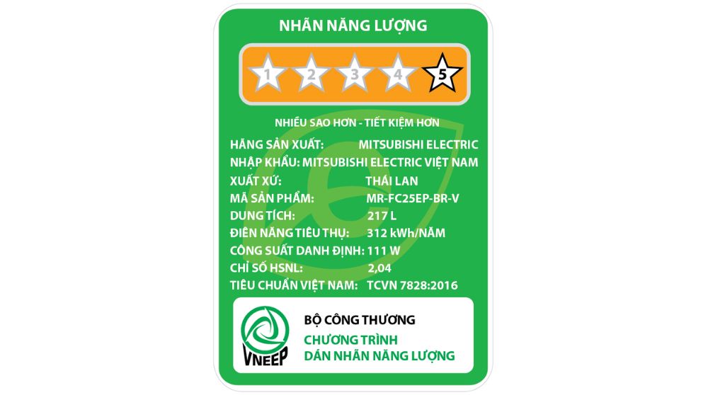 cách xem công suất tiêu thụ điện của tủ lạnh Mitsubishi