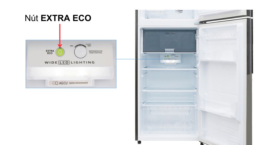 nút extra eco trong tủ lạnh sharp