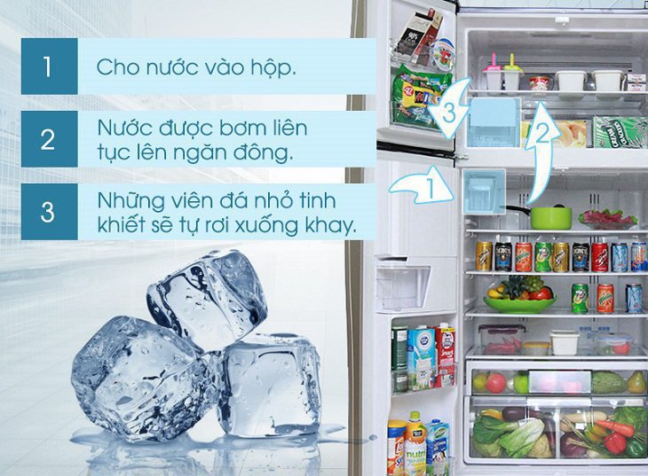 cách thức hoạt động của tính năng làm đá tự động trên tủ lạnh