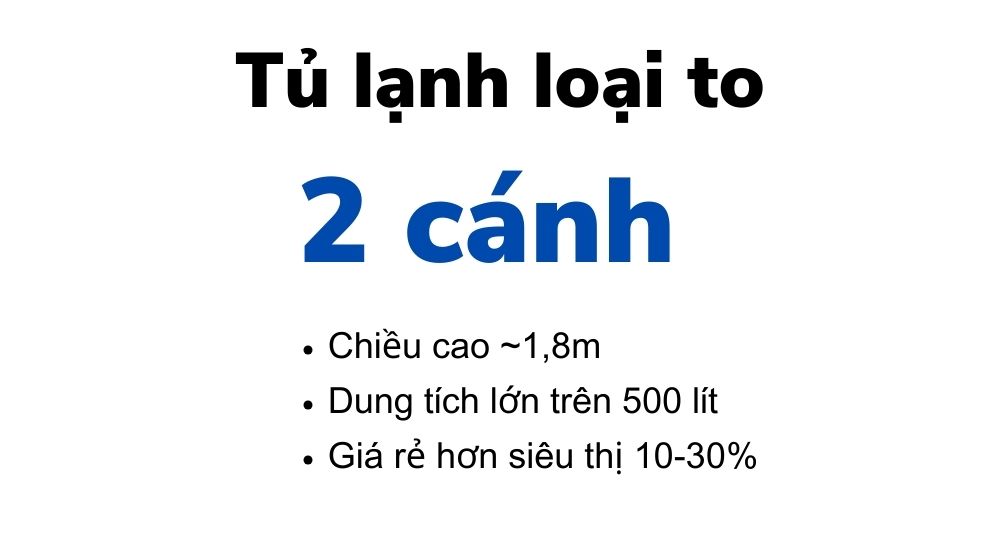 tủ lạnh to 2 cánh - loại lớn
