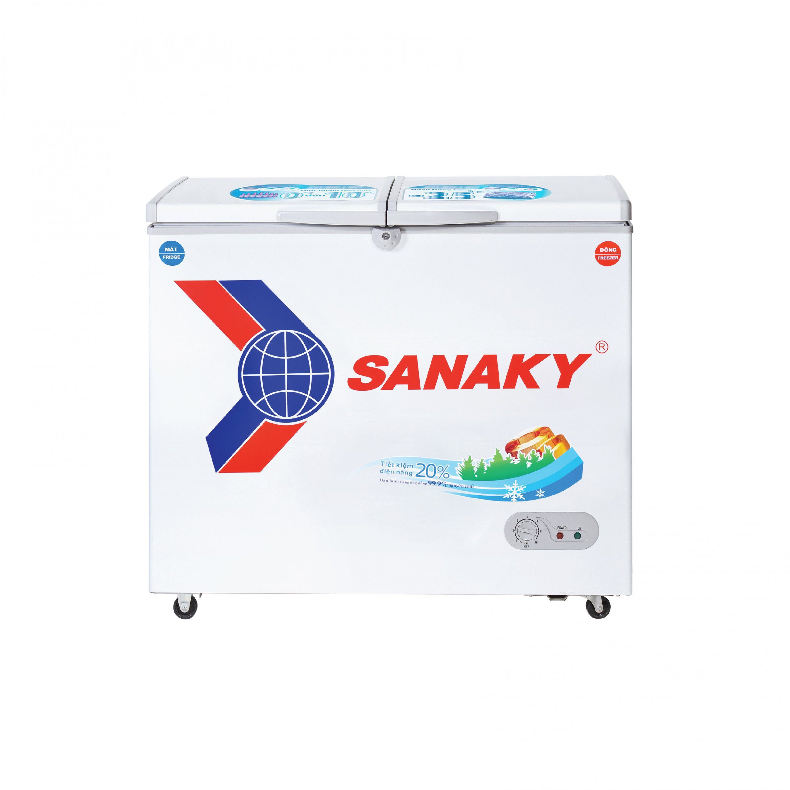 Tủ đông Sanaky VH-2599W1 | 195L 2 ngăn 2 cánh
