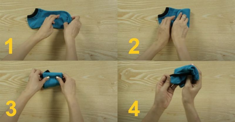 gấp tất kiểu cuộn tròn