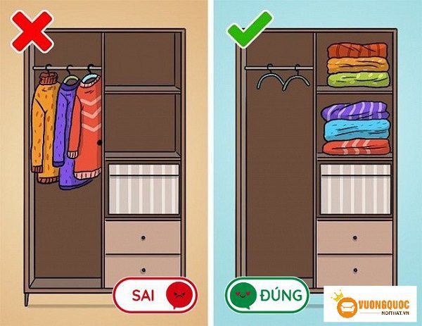 áo len dày cần được gấp gọn lại