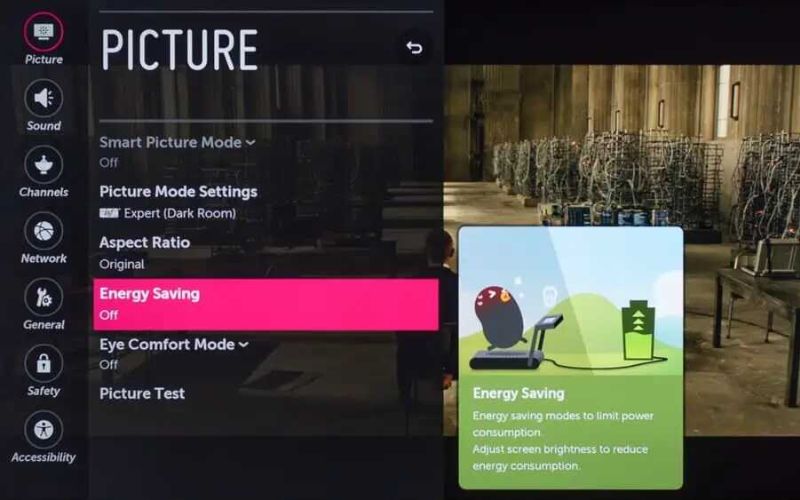 Tắt chế độ tiết kiệm điện trên tivi LG