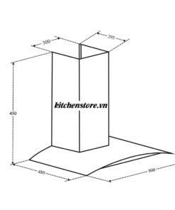 Máy hút mùi Eurosun EH-90K10 - hình số 3