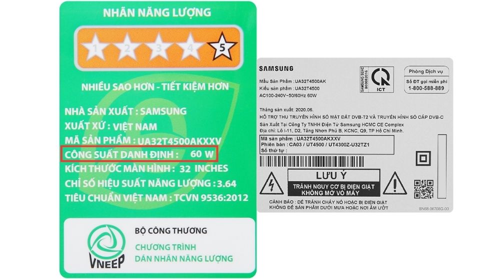Xem công suất tivi Samsung 32 inch bao nhiêu W