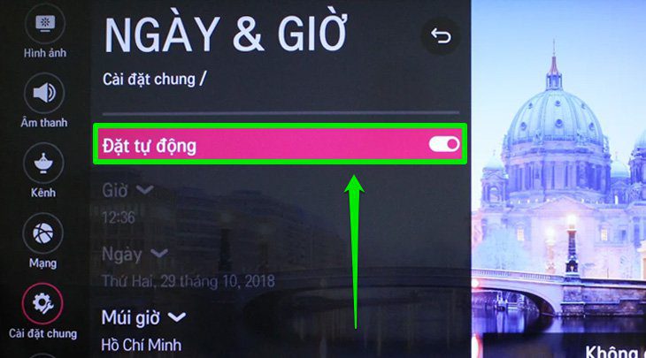 Bật đặt tự động Bật đặt tự động