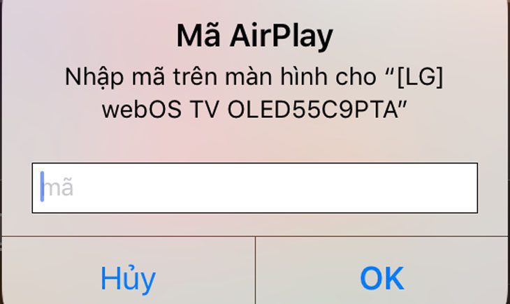 Nhập mã AirPlay
