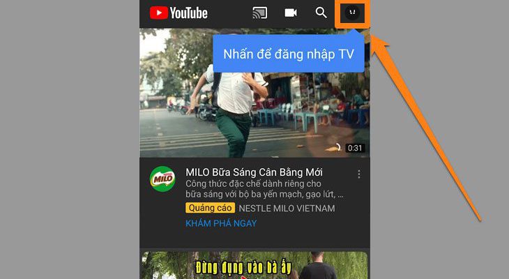 Chọn mục Tài khoản Chọn mục Tài khoản