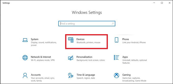 Chọn Devices. Chọn Devices.