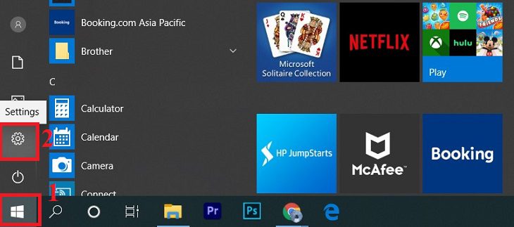Chọn Start > Chọn Settings (Cài đặt). Chọn Start > Chọn Settings (Cài đặt).