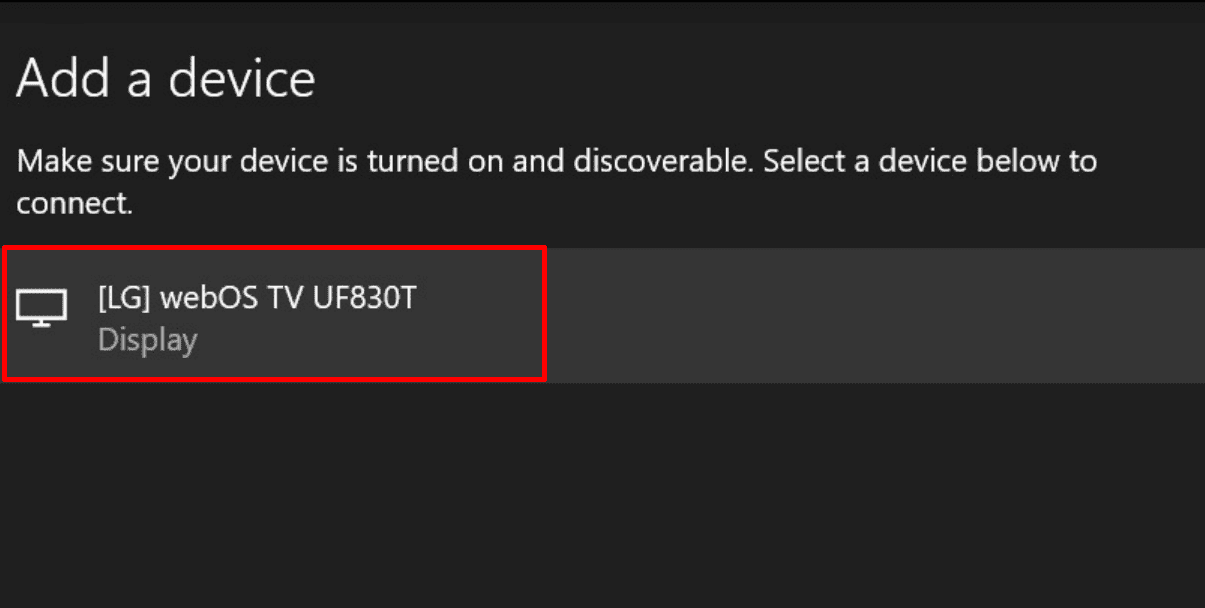 Chọn tivi mà bạn muốn kết nối Chọn tivi mà bạn muốn kết nối