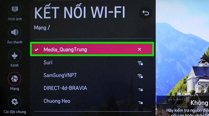 Giao diện tivi sau khi kết nối Wi-Fi thành công Giao diện tivi sau khi kết nối Wi-Fi thành công