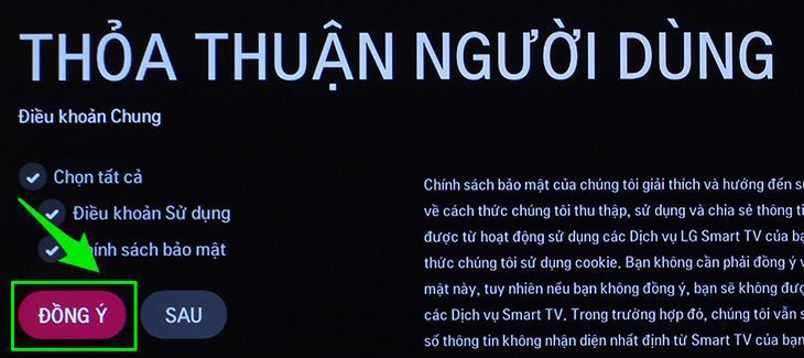 Chọn đồng ý các thỏa thuận người dùng Chọn đồng ý các thỏa thuận người dùng