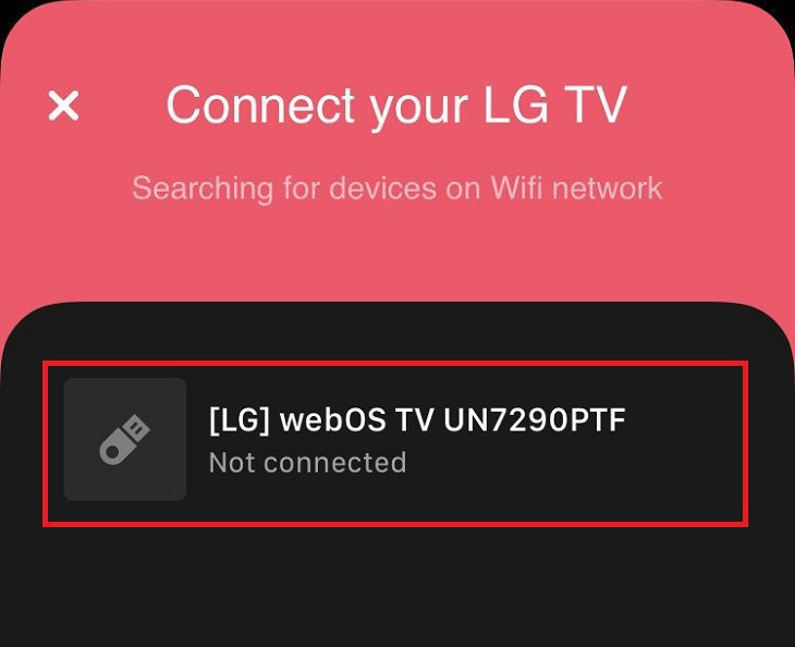 Chờ một vài giây để tivi bắt đầu bắt sóng kết nối với tivi 