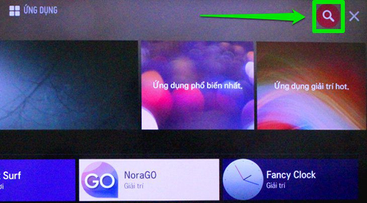 Chọn tìm kiếm để tìm ứng dụng Chọn tìm kiếm để tìm ứng dụng Youtube