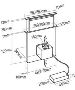 Máy hút mùi Bauer BC 90HF - hình số 5