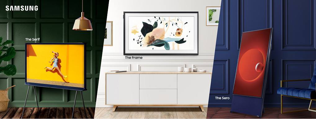 tivi Samsung thiết kế đa dạng hơn Sony với các kiểu tivi mang tính nghệ thuật cao