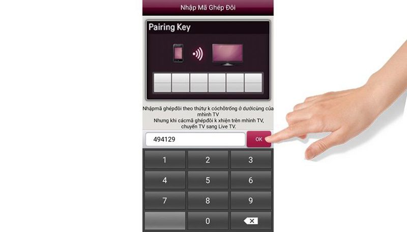 Nhập mã PIN rồi nhấn OK