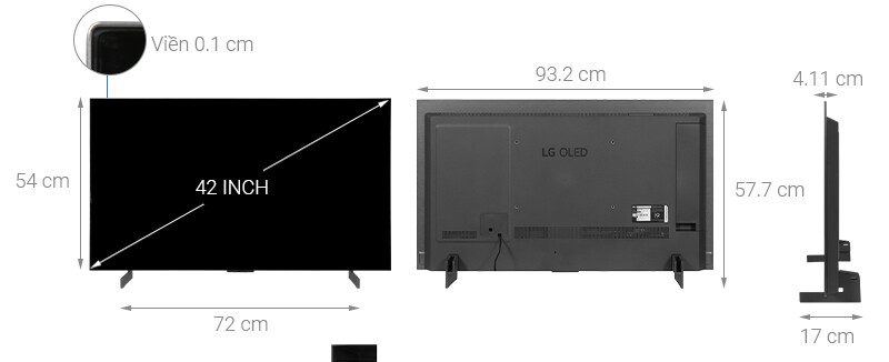 Smart Tivi OLED LG 4K 42 inch 42C2PSA