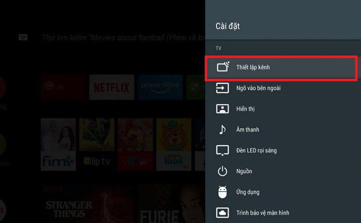 Bước 2: Chọn Channel & Inputs (Kênh & Ngõ vào) > Chọn Channels (Kênh) > Chọn Channel setup (Thiết lập kênh)  Bước 2: Chọn Channel & Inputs (Kênh & Ngõ vào) > Chọn Channels (Kênh) > Chọn Channel setup (Thiết lập kênh)