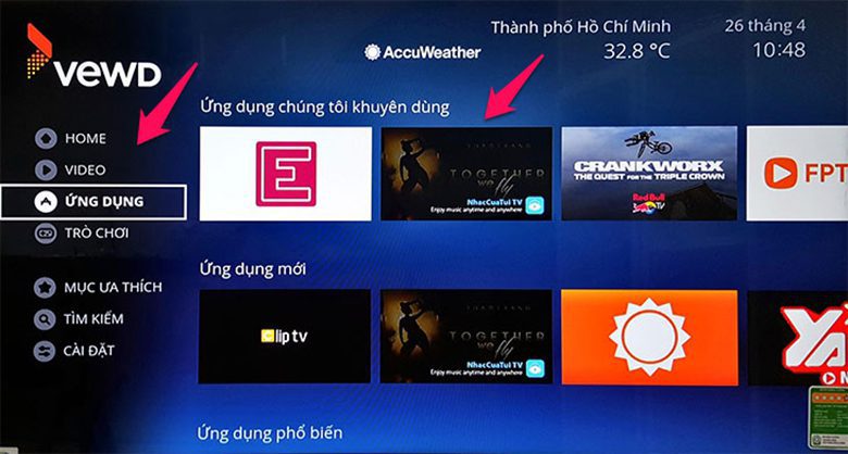 cách tải ứng dụng trên tivi Sony - smart tivi sony 2018 bước 3