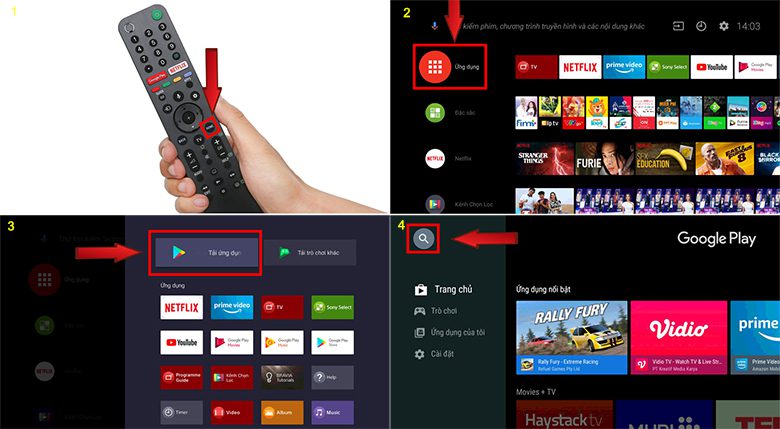 cách tải ứng dụng trên tivi Sony - android tivi sony mới nhất