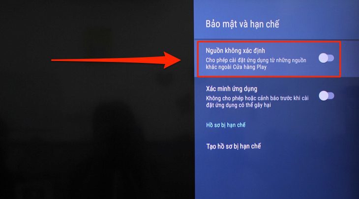 Mục Cài đặt trên Android tivi Sony Mục Cài đặt trên Android tivi Sony