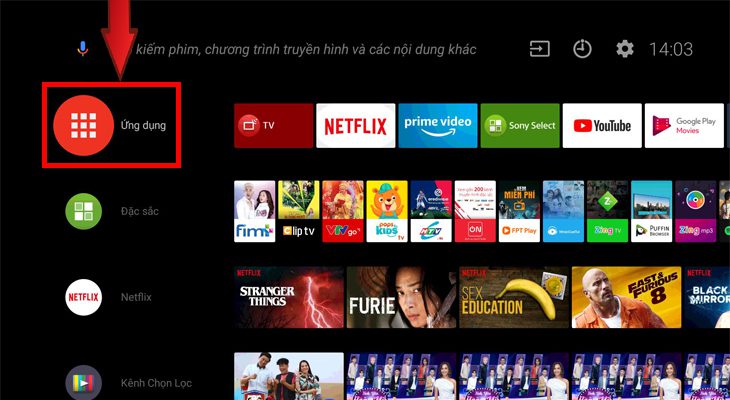 Đối với Android từ 8.0 trở lên nhấn chọn Apps (Ứng dụng)