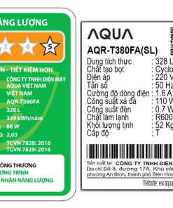 Tủ lạnh Aqua AQR-T380FA(SL) - hình số 5
