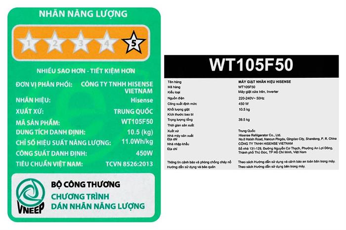 - Máy giặt Hisense WT105F50 - hình số 10