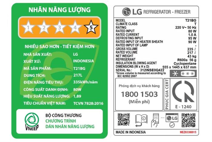 - Tủ lạnh LG T21BG - hình số 6