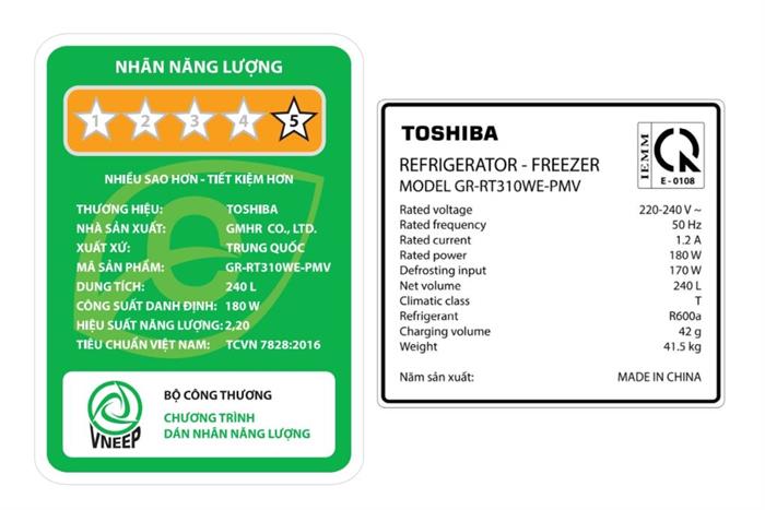 - Tủ lạnh Toshiba GR-RT310WE-PMV(68) - hình số 2