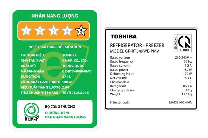 - Tủ lạnh Toshiba GR-RT349WE-PMV(68) - hình số 2