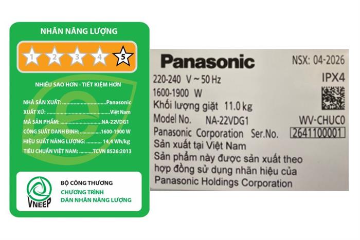 - Máy giặt Panasonic NA-22VDG1BVT - hình số 6
