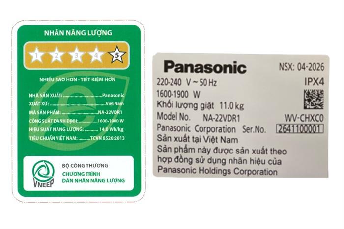 - Máy giặt Panasonic NA-22VDR1BVT - hình số 6