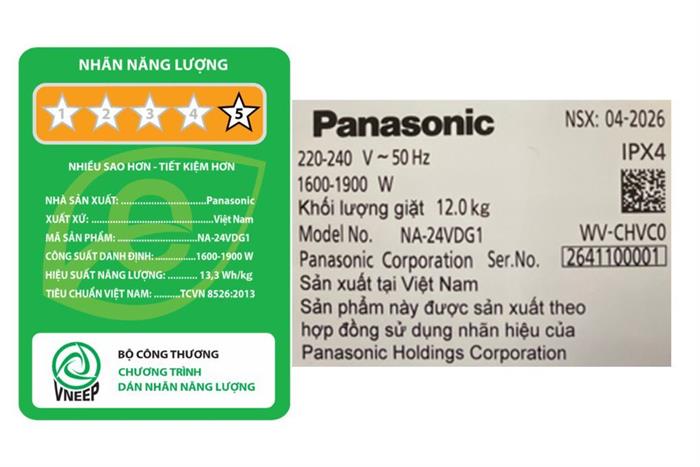 - Máy giặt Panasonic NA-24VDG1BVT - hình số 6