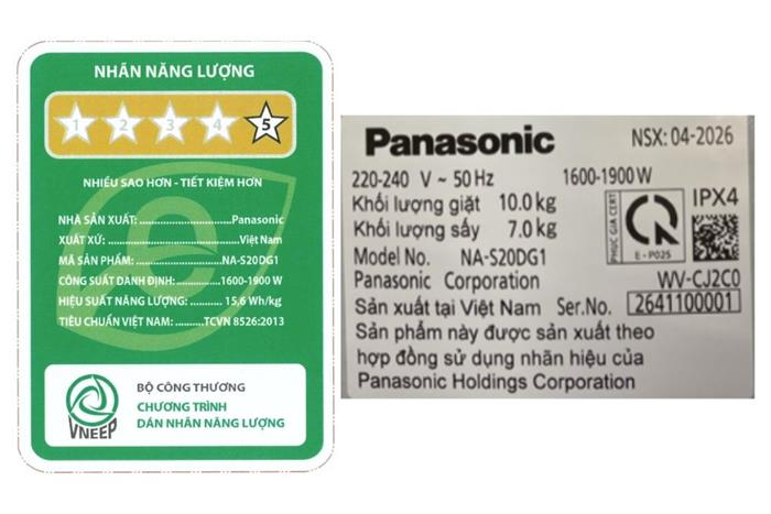 - Máy giặt sấy Panasonic NA-S20DG1BVT - hình số 5
