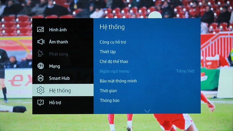 2. Cách bật chế độ bóng đá trên tivi Samsung