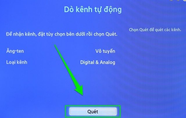 cài đặt lại dò kênh cho tivi Samsung 1