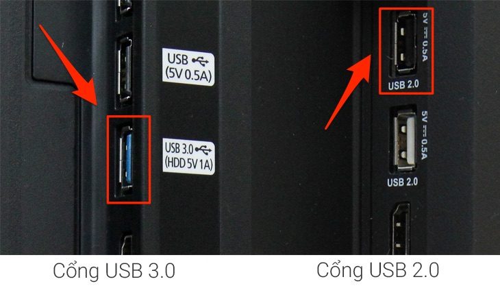 2. Cổng USB 2.0 và cổng USB 3.0 có điểm gì khác nhau?