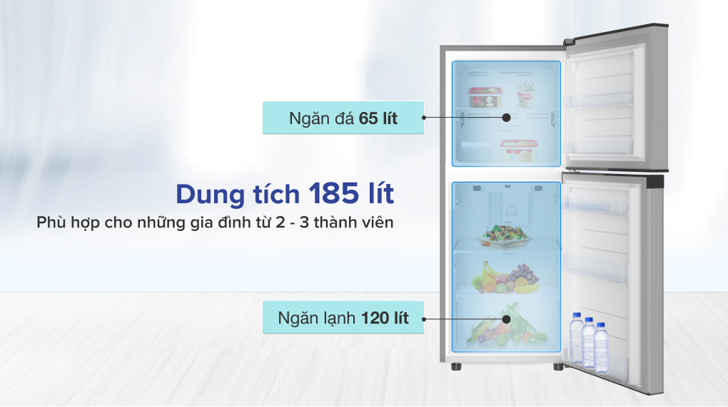 Tủ lạnh Casper RT-200VS dung tích sử dụng nhỏ 200 lít