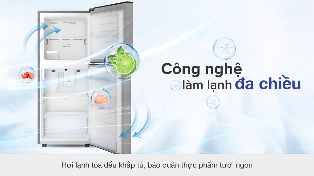 Tủ lạnh Casper RT-200VS lan toả hơi lạnh đến mọi ngóc ngách trong tủ