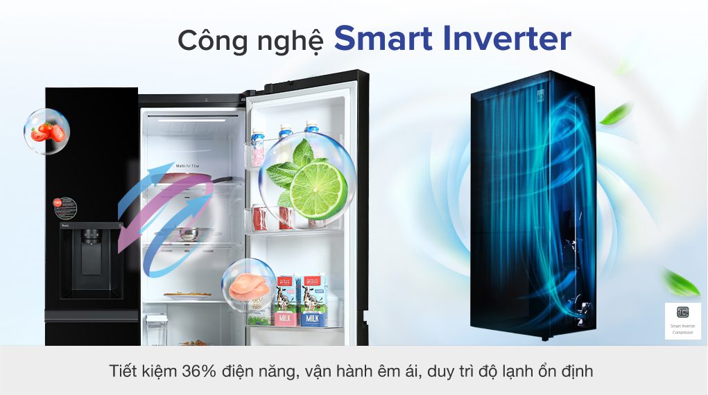 Công nghệ Smart Inverter tiết kiệm điện năng, vận hành êm ái, không ồn ào