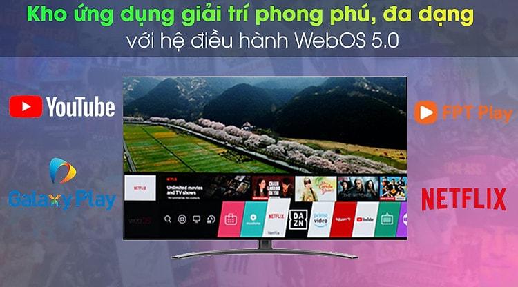kho ứng dụng giải trí phong phú, đa dạng với hệ điều hành WebOS 5.0